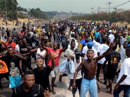 Seguidores del Movimiento para la liberación del Congo, esta semana, en RDC.