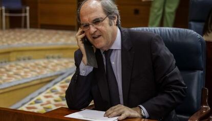 Ángel Gabilondo, este miércoles en la Asamblea de Madrid.
