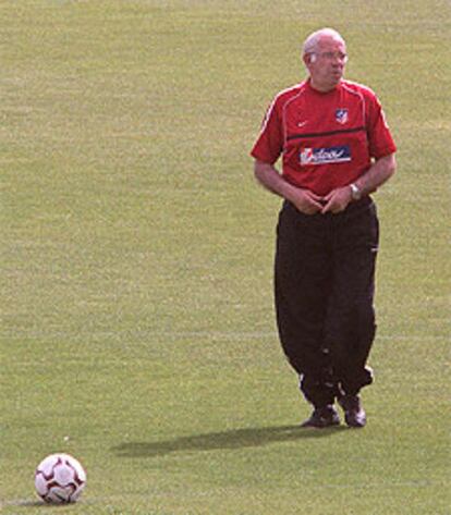 Luis Aragonés, durante un entrenamiento.