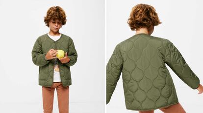 Chaqueta acolchada ligera. Una opción muy ponible para la temporada otoño-invierno es esta chaqueta verde. Tiene un acabado ligero para que resulte más cómoda y un relleno térmico de poliéster. El exterior es repelente al agua. 31,99€ 