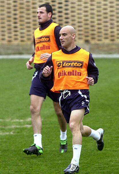 Movilla, en un entrenamiento.