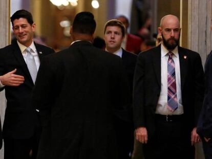 Paul Ryan, vocero republicano en el Congreso, antes de la votaci&oacute;n de la reforma fiscal.