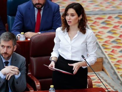 Ayuso intervenía el jueves en el pleno de la Asamblea de Madrid.