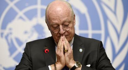 El medidor de la ONU para Siria, Staffan de Mistura, en Ginebra. 