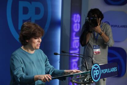 Soraya Sáenz de Santamaría, al día siguiente de las primarias del partido.