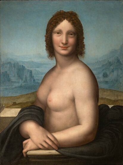 'Gioconda desnuda', ámbito de Leonardo da Vinci (Gian Giacomo Caprotti, ¿llamado el Salaì?), (segunda década del XVI siglo). Colección privada (depositada en el Museo Ideale Leonardo da Vinci, en Vinci).