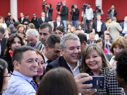 Iván Duque, durante un acto de campaña. 