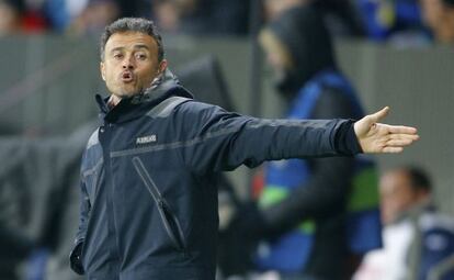 Luis Enrique, durante el partido ante el BATE Borisov.