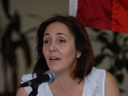 Mariela Castro durante un discurso en Cienfuegos, el 16 de mayo