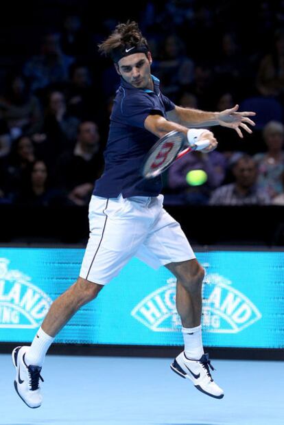 Federer, durante la semifinal contra David Ferrer.