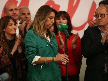 Susana Díaz, després de la compareixença a Sevilla.