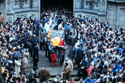 Funeral de Enrique Casas, el 23 de febrero de 1984 en San Sebastián.
