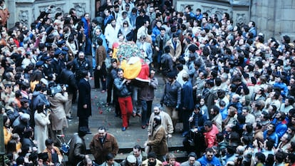 Funeral de Enrique Casas, el 23 de febrero de 1984 en San Sebastián.