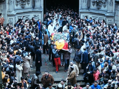 Funeral de Enrique Casas, el 23 de febrero de 1984 en San Sebastián.