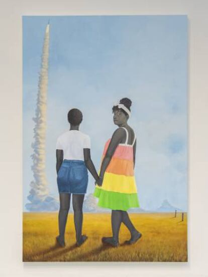 'Planes, rockets, and spaces in between', de la artista Amy Sherald.