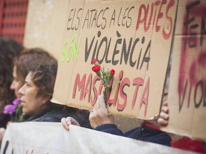 Manifestación por el asesinato de una prostituta en Barcelona en diciembre de 2017. 