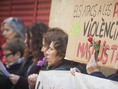 Manifestación por el asesinato de una prostituta en Barcelona en diciembre de 2017.