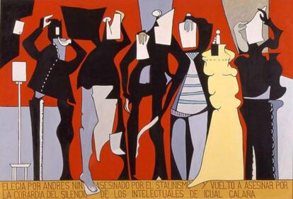 Lenzo pintado por Eugenio Granell en 1992 e titulado Elegía por Andreu Nin