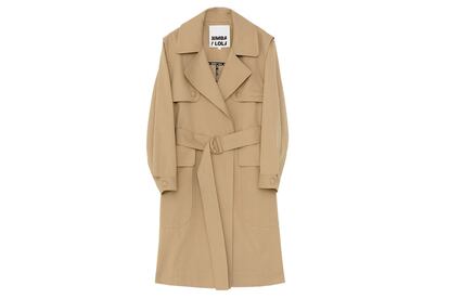 Beige, larga, anudada a la cintura y con el corte perfecto. Este trench de Bimba y Lola tiene todas las cualidades imprescindibles para llevárselo a casa.