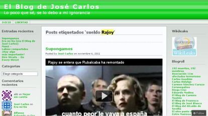 Imagen del blog retirado por el autor y con el vídeo publicado el pasado día 6.