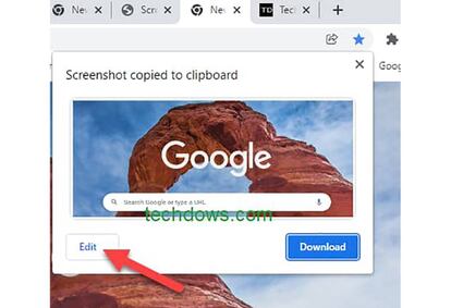 Nuevo controles de captura de pantalla en Chrome.
