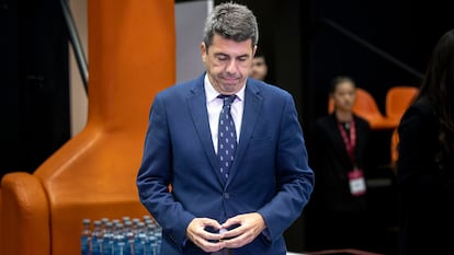 El presidente de la Generalitat Valenciana, Carlos Mazn, asiste a la asamblea general de la Asociacin Valenciana de Empresarios (AVE), este mircoles en Valencia.