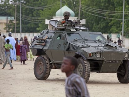 O Exército nigeriano em Maiduri.