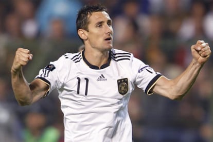 Miroslav Klose, en un partido con la selección alemana