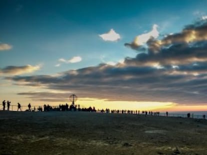 Mirador en Cabo Norte, al norte de Noruega.