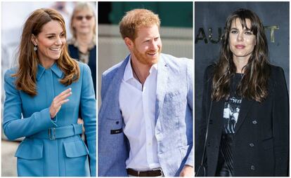 De izquierda a derecha, Kate Middleton, Enrique de Inglaterra y Carlota Casiraghi.