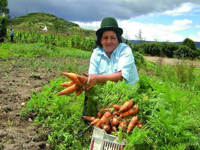 Una de las beneficiarias de la acción Microcréditos para cambiar su vida, para jóvenes y mujeres de Ecuador.