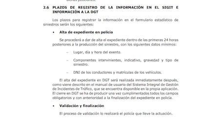 Artículo 2.6 de la instrucción municipal 4/2023/CCTAD, que regula la actuación de los agentes policiales tras un siniestro vial.