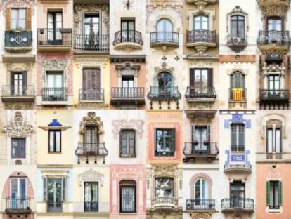 'Collage' de ventanas de Barcelona, en 'Windows of the world'. |