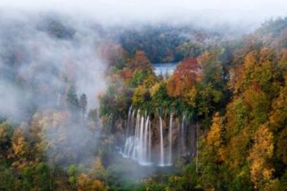 Cascadas de Veliki Prstavci, en el parque nacional de los Lagos de Plitvice (Croacia).