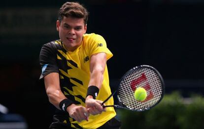 Raonic, en un partido del Masters 1.000 de París.