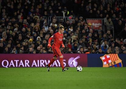 Ter Stegen durante un partido en el Camp Nou