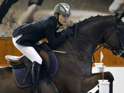 Marta Ortega en una competición de hípica en 2007.