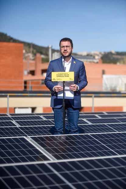 El vicepresidente de la Generalitat en funciones y candidato de ERC a la Presidencia, Pere Aragonès, en un acto de campaña.