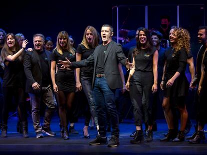 Antonio Banderas, en un momento del musical Company, en el Teatro del Soho de Málaga.