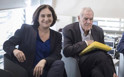 Ada Colau y Ernest Maragall, en un debate durante la campaña electoral. 