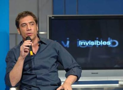 Javier Bardem, durante la presentación de la película documental <i>Invisibles. </i>