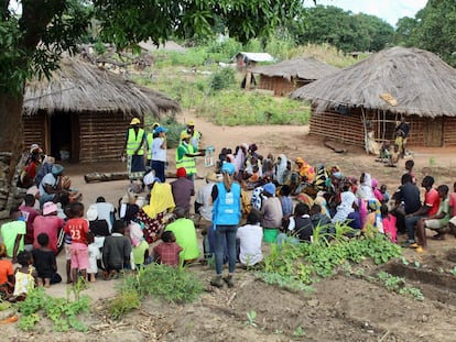 Uno de los campos de desplazados internos que ha causado el conflicto en Cabo Delgado (norte de Mozambique).