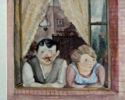Hombre y mujer en una ventana de Wilhelm Lachnit.