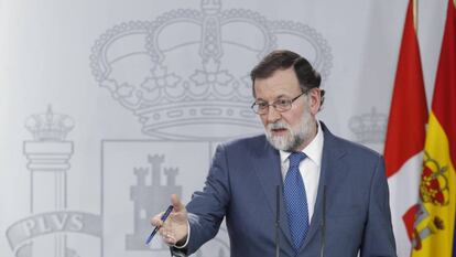 Rajoy, durante la rueda de prensa junto al primer ministro de Dinamarca. 