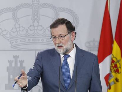 Rajoy, durante la rueda de prensa junto al primer ministro de Dinamarca. 