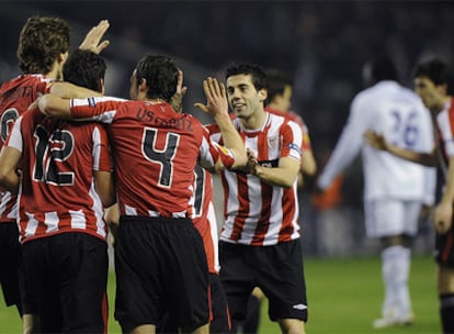 El Athletic celebra el empate ante el Anderlecht