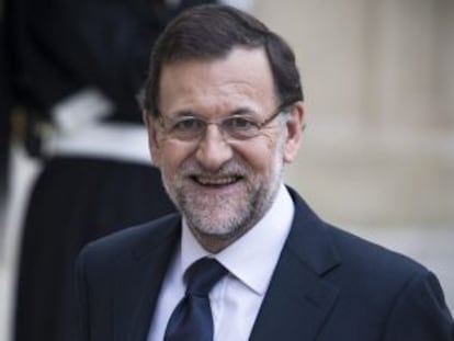 Mariano Rajoy, a su llegada a Par&iacute;s este martes.
