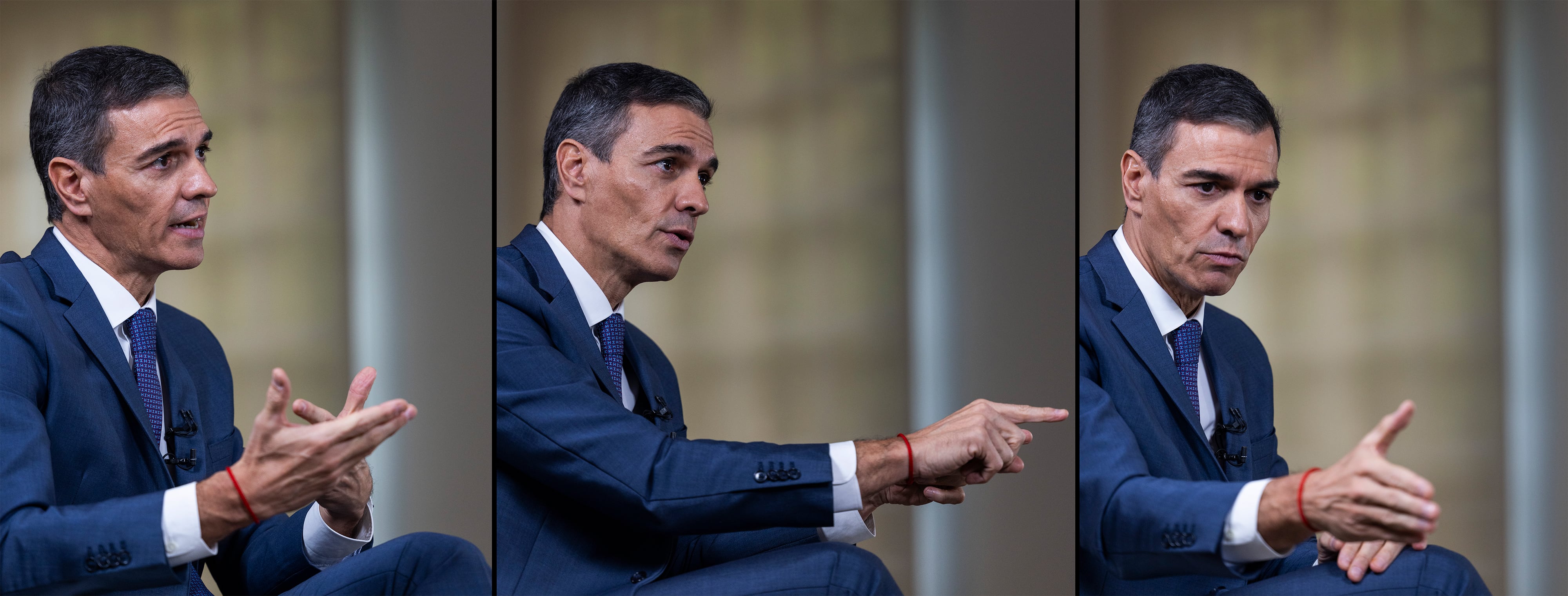 El presidente del Gobierno, Pedro Sánchez, durante la entrevista con EL PAÍS.