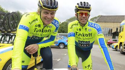 Contador, junto a Oleg Tinkov, en julio de 2014.