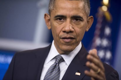 El presidente estadounidense, Barack Obama, en una rueda de prensa  